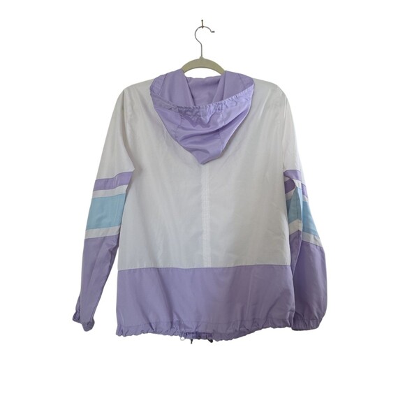 Women’s Large Zine Color block Lightweight Full Zip Windbreaker Jacket Purple L - Picture 2 of 5